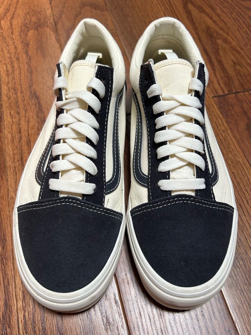 Vans Old Skool "Phantom" navy suede cream canvas size 8.5 women size 7 men - Picture 2 of 8